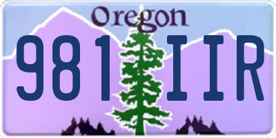 OR license plate 981IIR