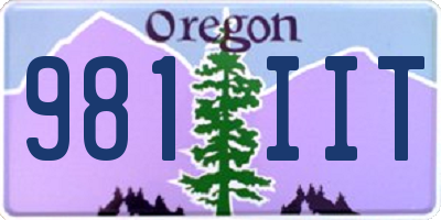 OR license plate 981IIT