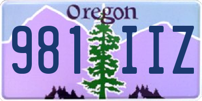 OR license plate 981IIZ