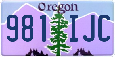 OR license plate 981IJC