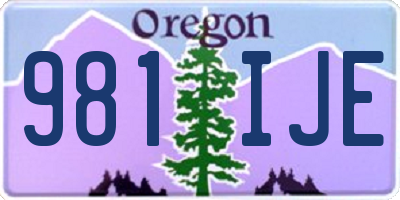 OR license plate 981IJE