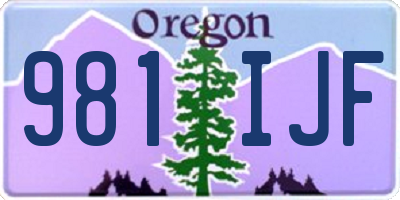 OR license plate 981IJF