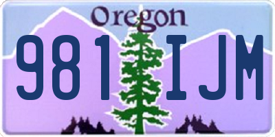 OR license plate 981IJM