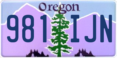 OR license plate 981IJN