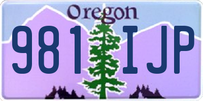 OR license plate 981IJP