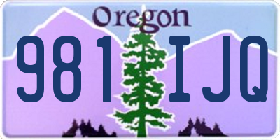 OR license plate 981IJQ