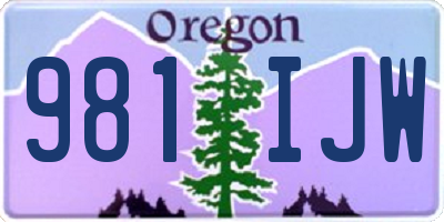 OR license plate 981IJW