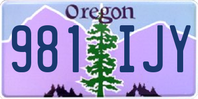 OR license plate 981IJY