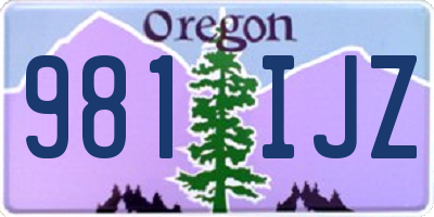 OR license plate 981IJZ