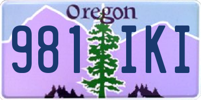 OR license plate 981IKI