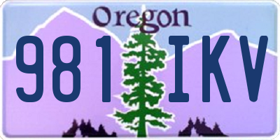 OR license plate 981IKV