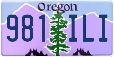 OR license plate 981ILI