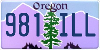 OR license plate 981ILL