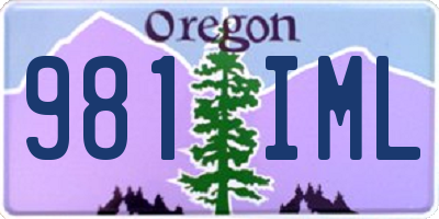 OR license plate 981IML