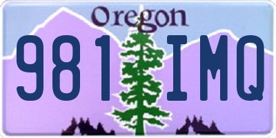 OR license plate 981IMQ