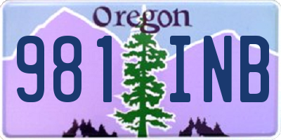 OR license plate 981INB