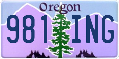 OR license plate 981ING