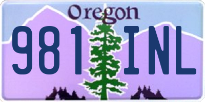 OR license plate 981INL