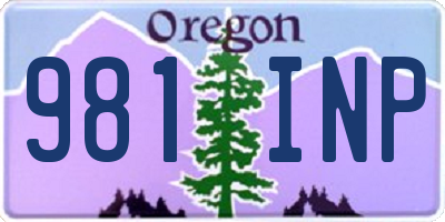 OR license plate 981INP