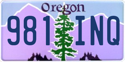 OR license plate 981INQ