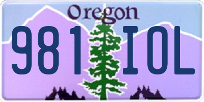 OR license plate 981IOL