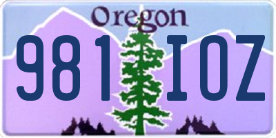 OR license plate 981IOZ