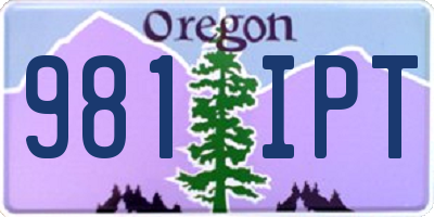 OR license plate 981IPT