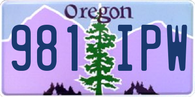 OR license plate 981IPW