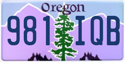 OR license plate 981IQB