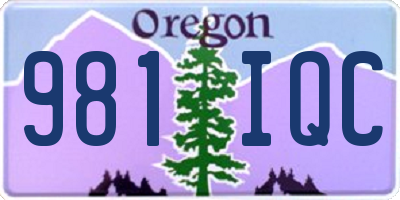 OR license plate 981IQC