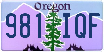 OR license plate 981IQF