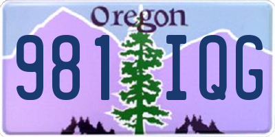 OR license plate 981IQG
