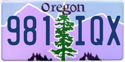 OR license plate 981IQX