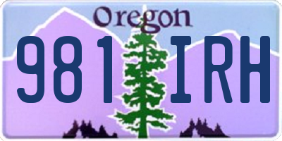OR license plate 981IRH