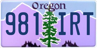 OR license plate 981IRT