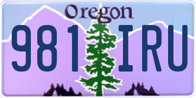 OR license plate 981IRU