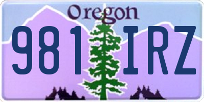 OR license plate 981IRZ