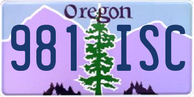 OR license plate 981ISC