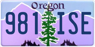 OR license plate 981ISE