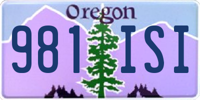 OR license plate 981ISI