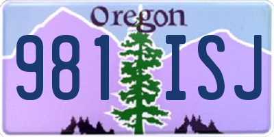 OR license plate 981ISJ