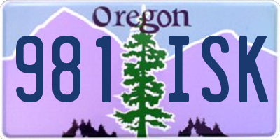 OR license plate 981ISK