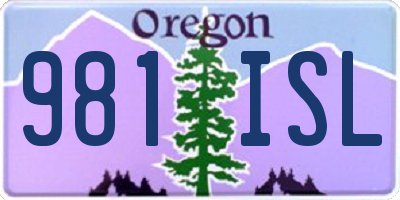 OR license plate 981ISL