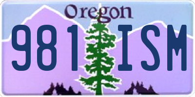 OR license plate 981ISM