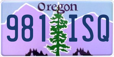 OR license plate 981ISQ
