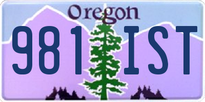 OR license plate 981IST