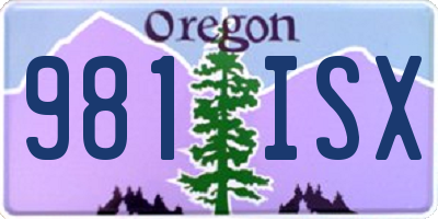 OR license plate 981ISX