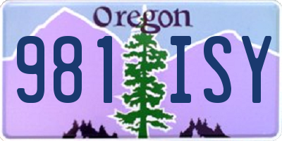OR license plate 981ISY