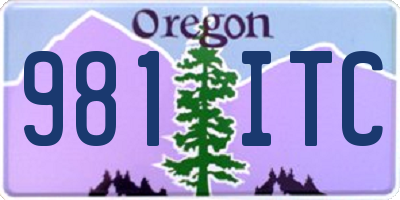 OR license plate 981ITC