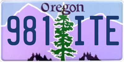 OR license plate 981ITE